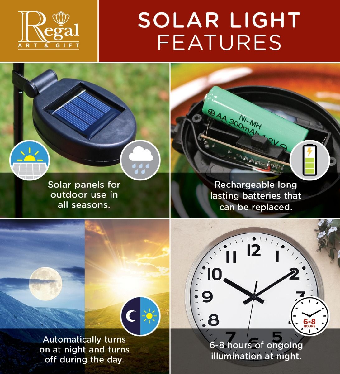 Orange Mystic Flower Solar Stake