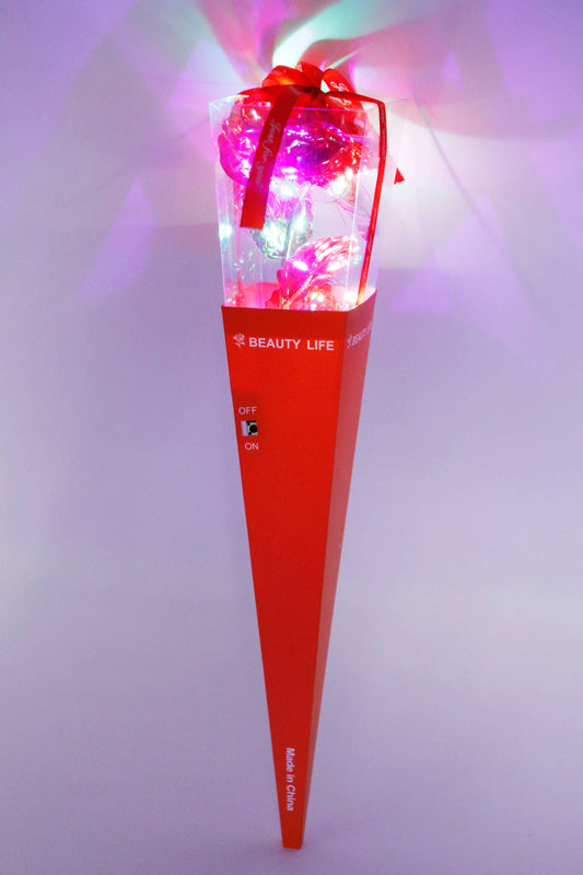 Holographic LED Artificial Galaxy Rose Gift Box