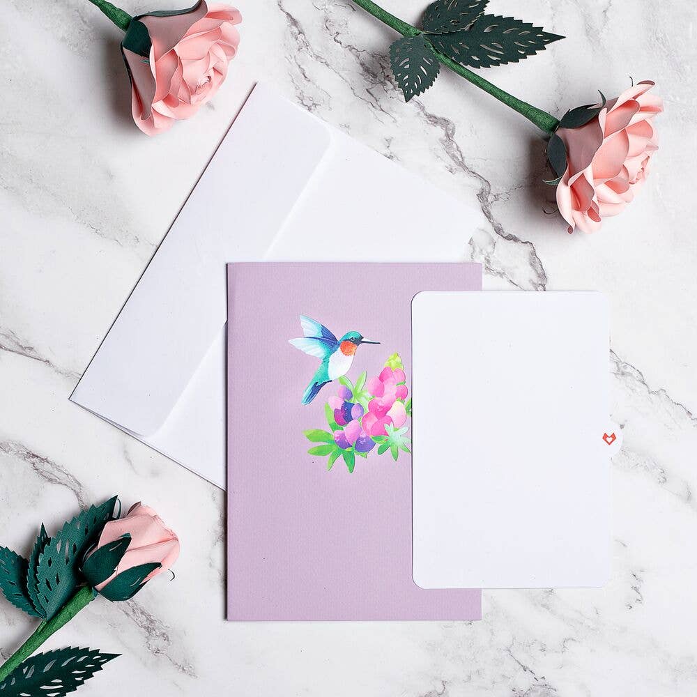 Lupine Hummingbird Lovepop Card