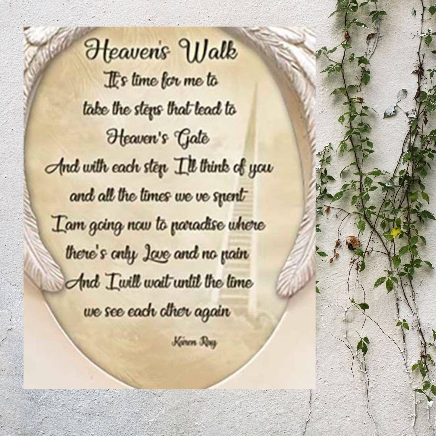 Heaven's Walk Wing and Gold Cross Photo Frame