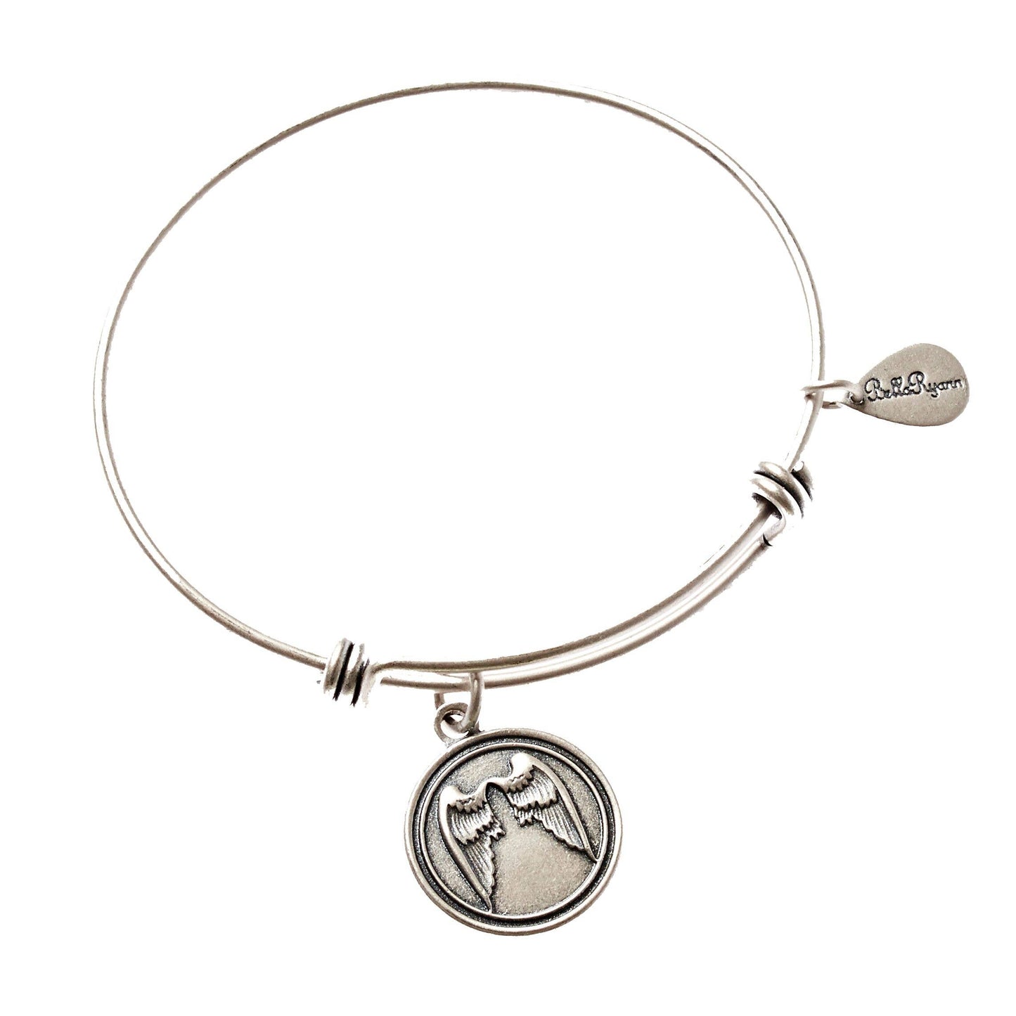 Angel Wings Silver Expandable Bangle Charm Bracelet