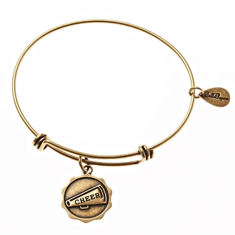 Cheer Megaphone Expandable Bangle Charm Bracelet