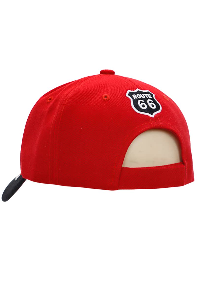 Route 66 The Mother Road Arc Logo Cap/Hat Red