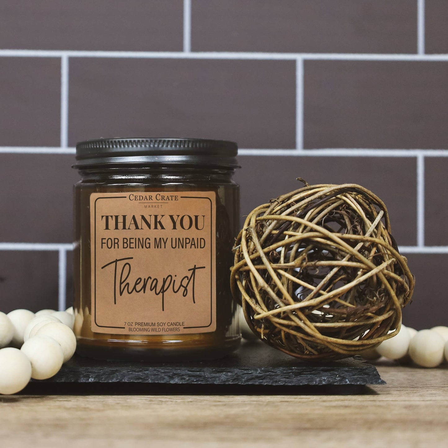 Thank You For Being My Unpaid Therapist Jar Candle