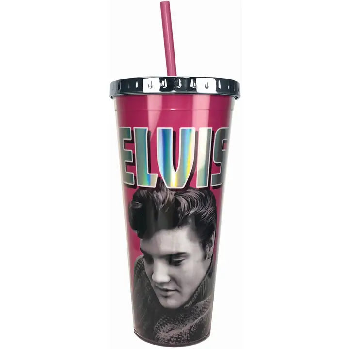 Elvis Foil Cup with Straw