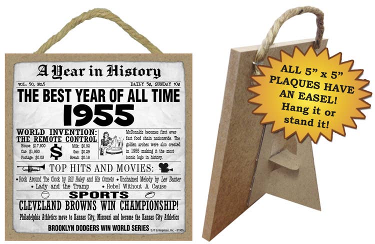 1955 A Year in History Wood Sign