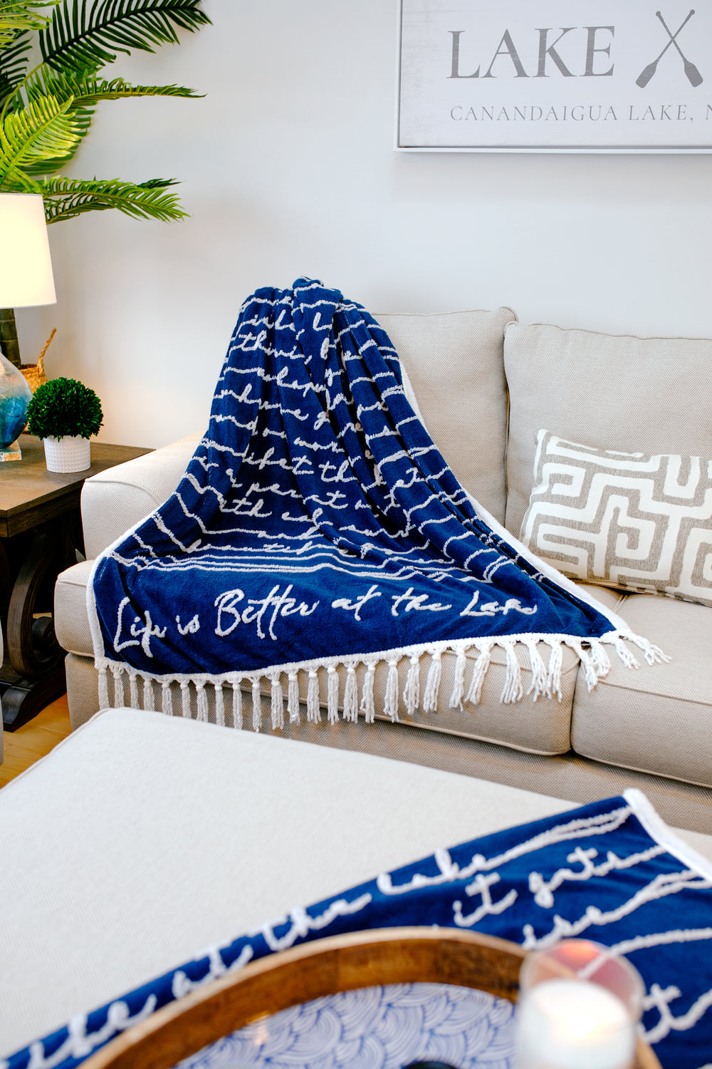Life is Better at the Lake Inspirational Plush Blanket