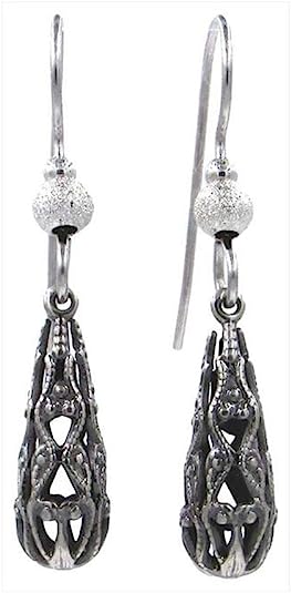 Silver Forest Silver Tone Filigree Drop Earrings
