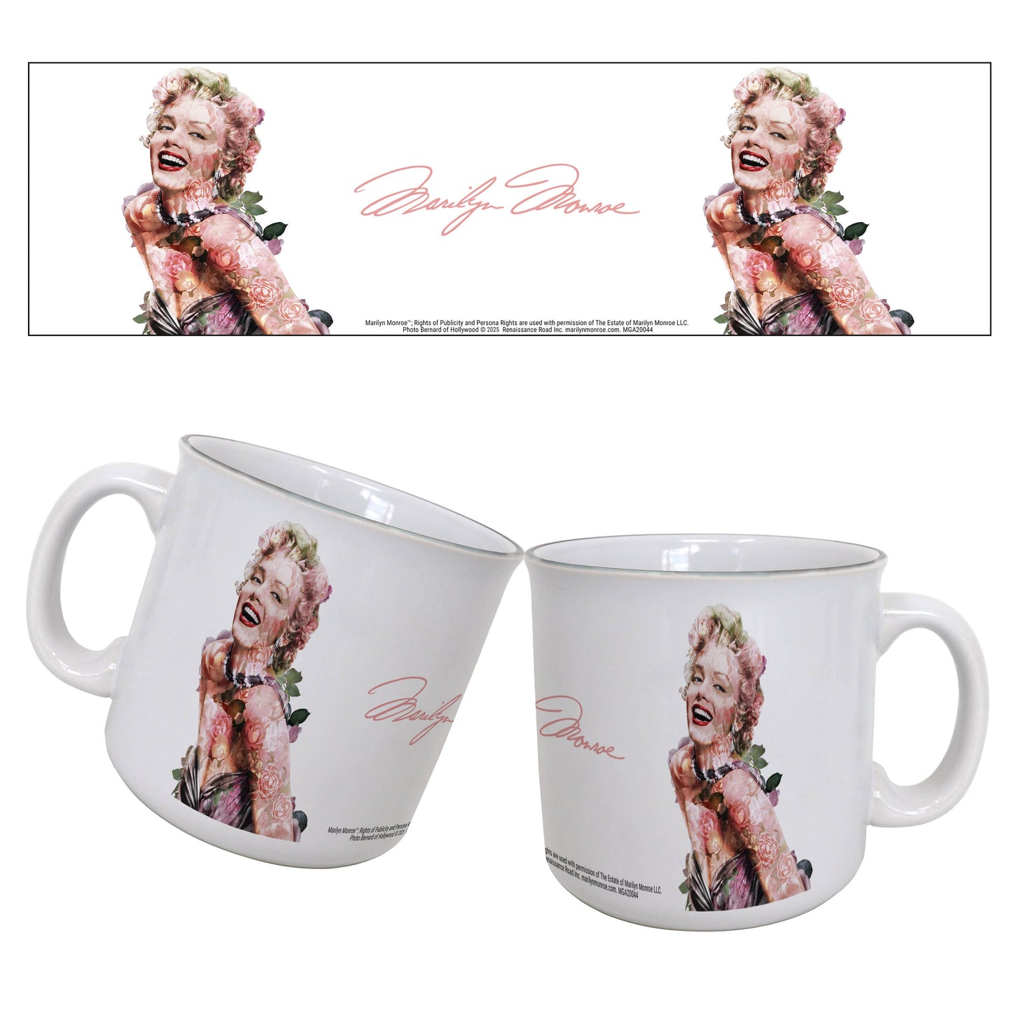 Marilyn Monroe - Floral Profile 20oz Camper Mug
