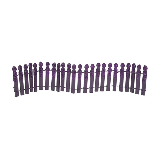 Ghoulish Purple Gllitter Fence Village Accessory