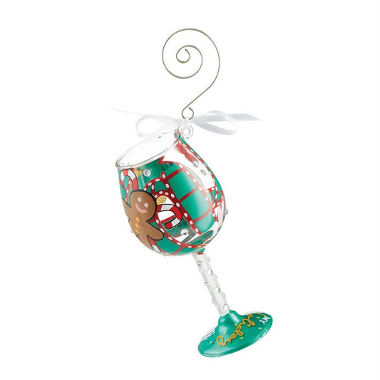 Holiday Movie Night Lolita Mini Wine Glass Ornament