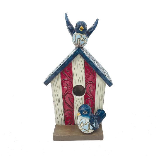Jim Shore "Star Spangled Songbirds" Patriotic Decorative Birdhouse