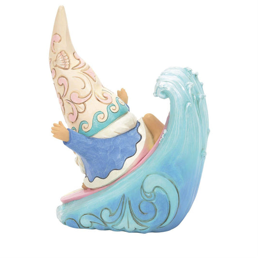 Jim Shore "Surf Like There's Gnome Tomorrow" Coastal Gnome Surfing Figurine