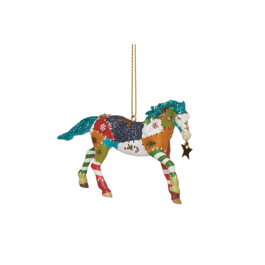 Holiday Patchwork Painted Ponies Ornament