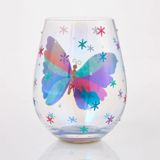 Bejeweled Butterfly Lolita Stemless Wine Glass