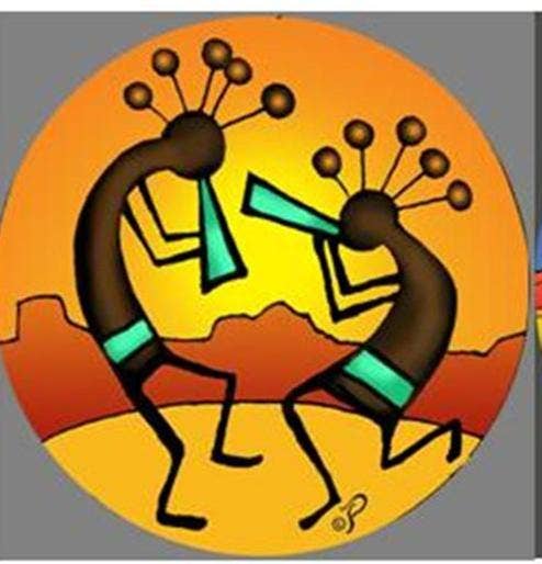 Happy Kokopeli Dancers Ornament Suncatcher