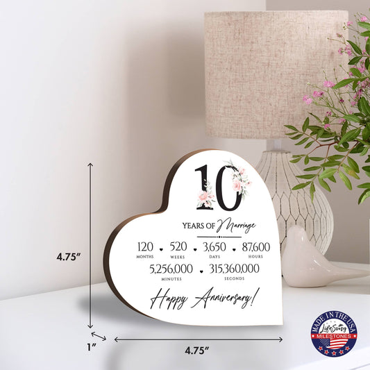 10 Years of Marriage Anniversary Heart Block