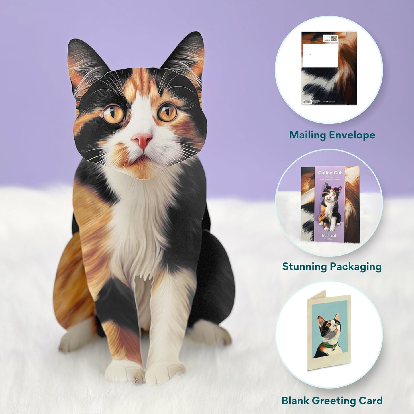 Calico Cat FreshCut Paper - Pop Up Pet Card