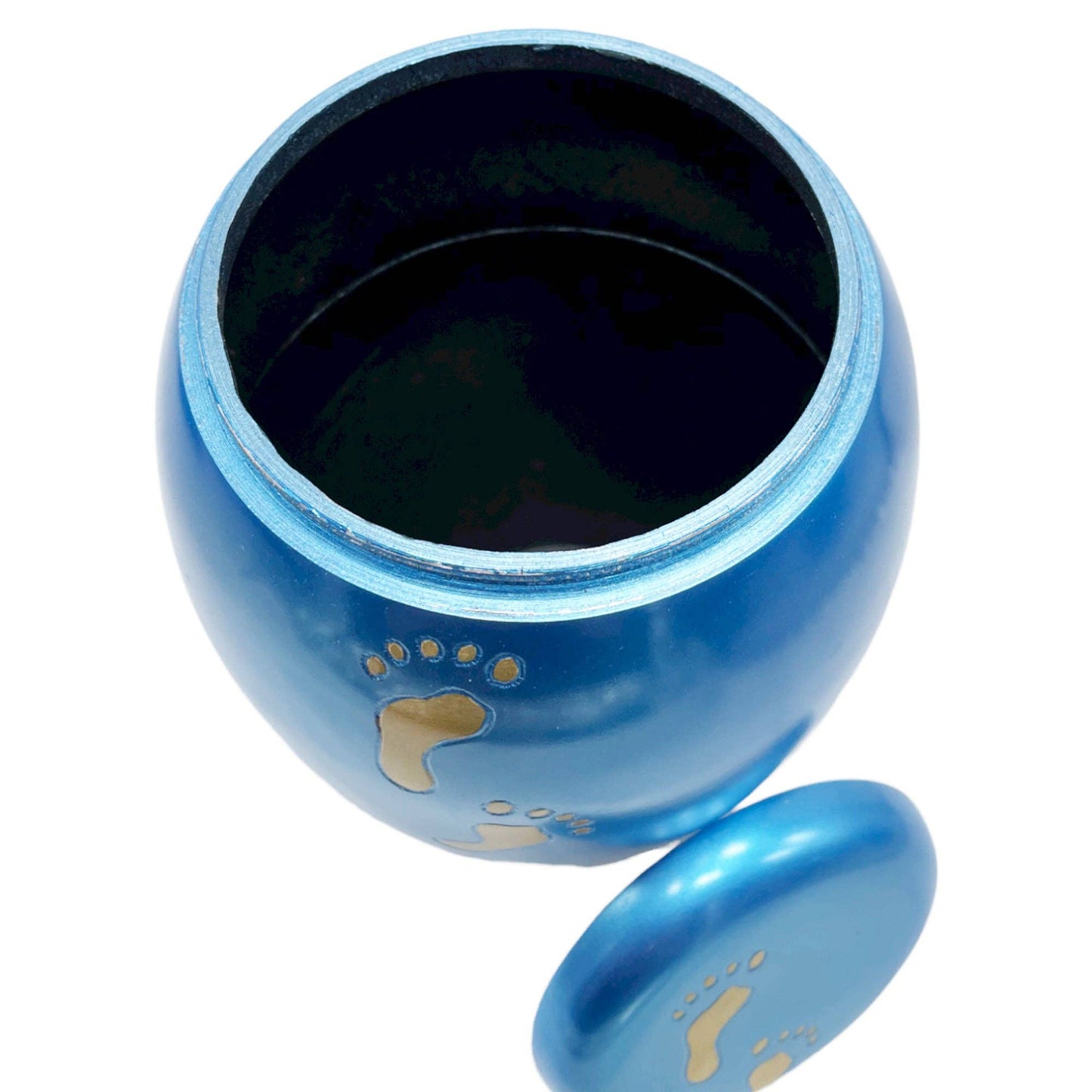 Blue Aluminum Metal Memorial Funeral Cremation Urn