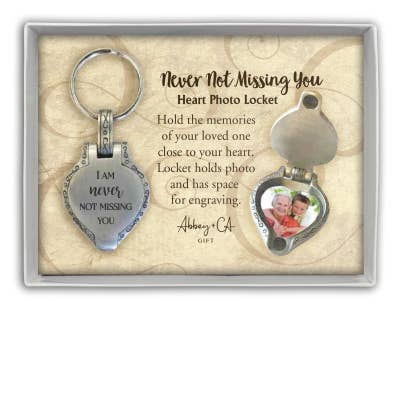 Memorial Heart Locket Key Ring