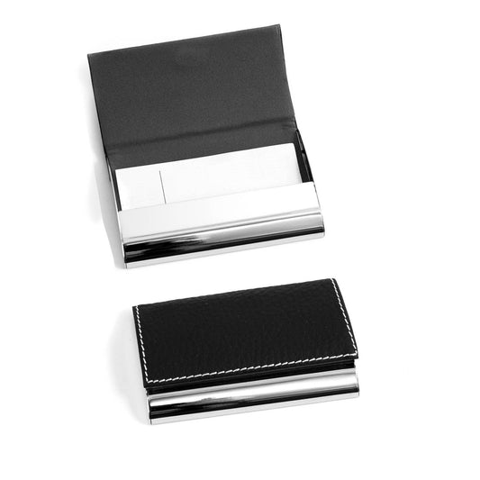 Black Leather Business Card Case