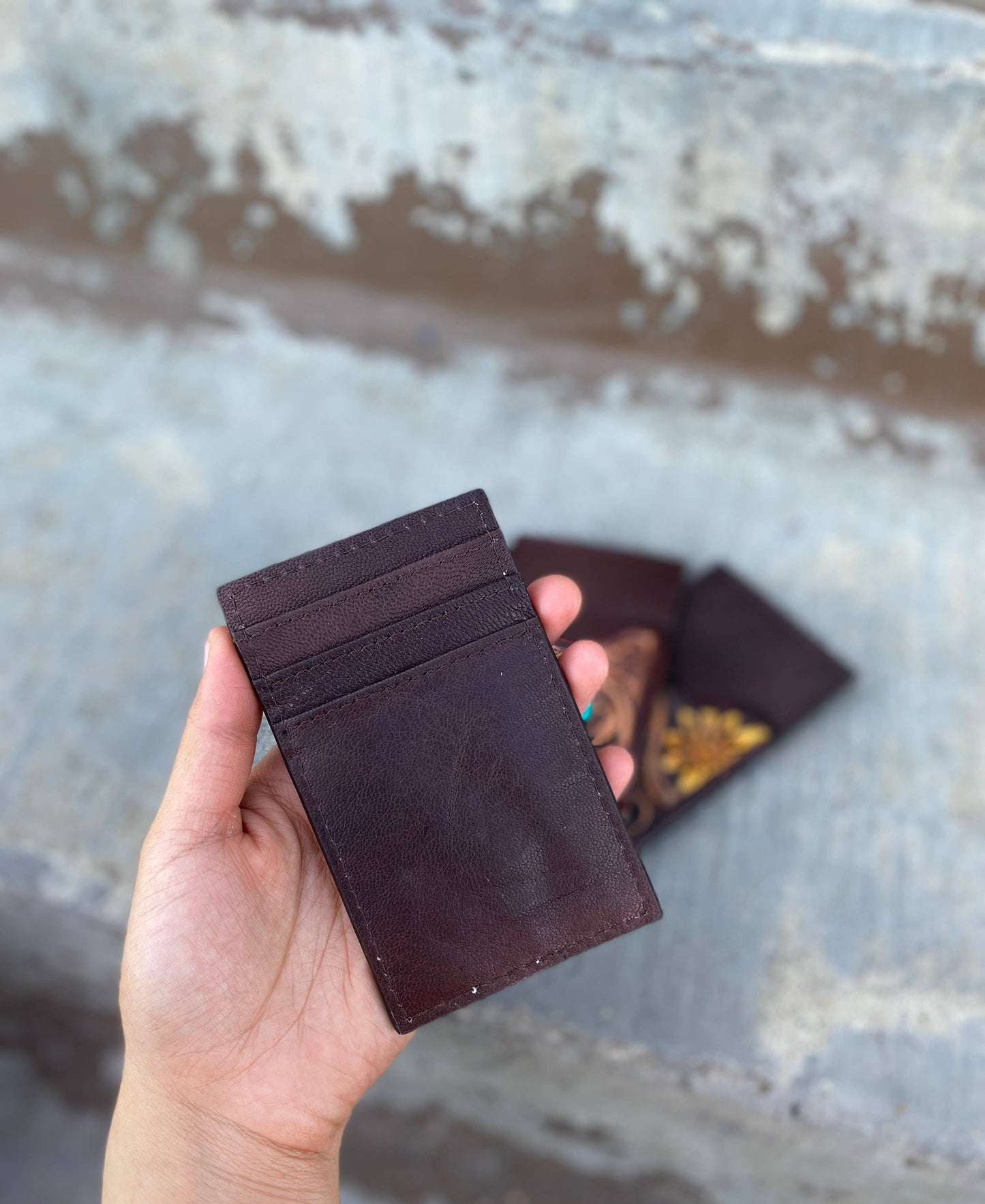 Daisy Leather Credit Card Wallet