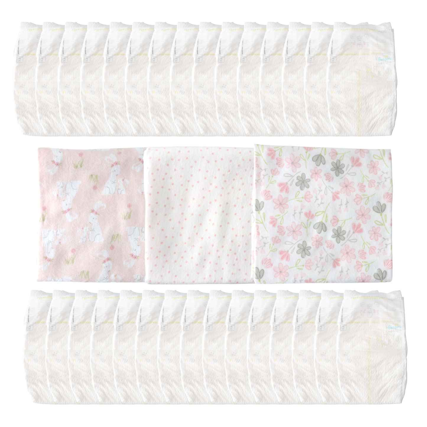 Baby Girl Bunny Diaper Cake Gift