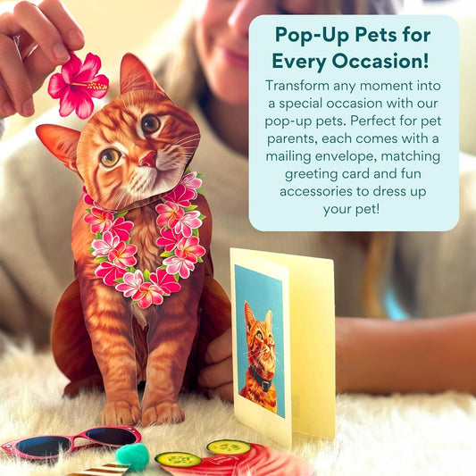 Orange Tabby FreshCut Paper - Pop Up Pet Card
