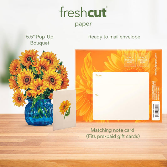 Mini Sunflowers FreshCut Paper - Pop Up Flower Bouquet