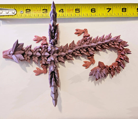 Metallic Rainbow Crystal Winged Dragon