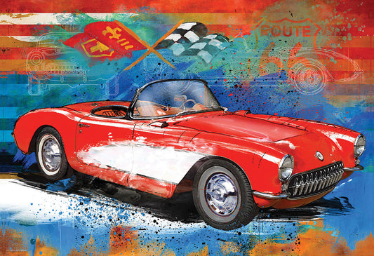Corvette Cruising Puzzle in Tin