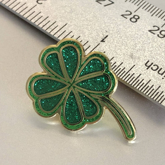 Shamrock with Glitter Enamel Pin