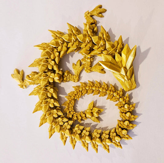 Gold Articulated Crystal Dragon