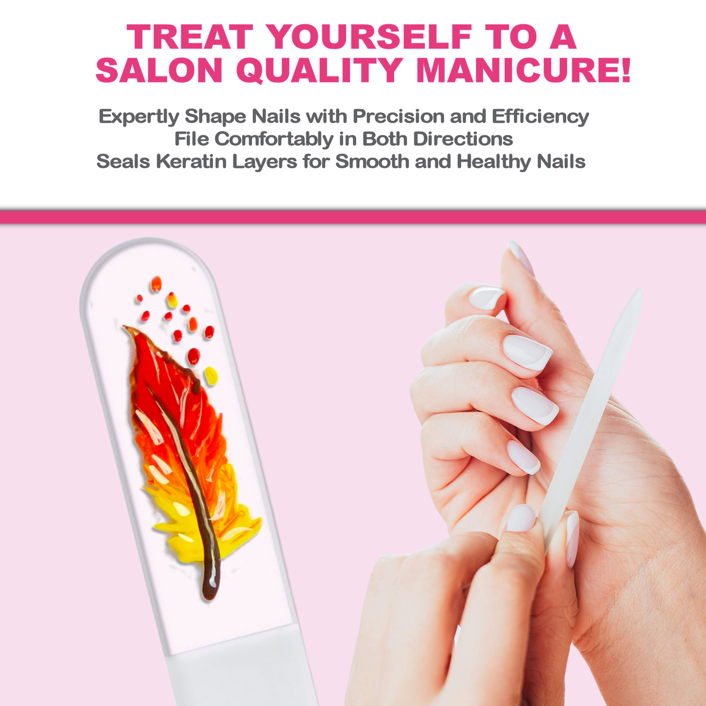 Feather Indian Bird Flight Southwest Hand Painted Nail File: Small