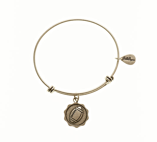 Football Expandable Bangle Charm Bracelet
