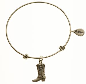 Cowgirl Boot Expandable Bangle Charm Bracelet