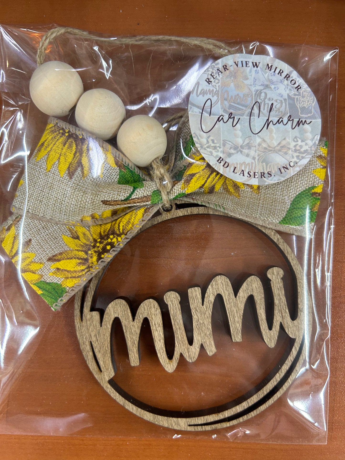 Mimi Car Charm Ornament Sunflower Bow