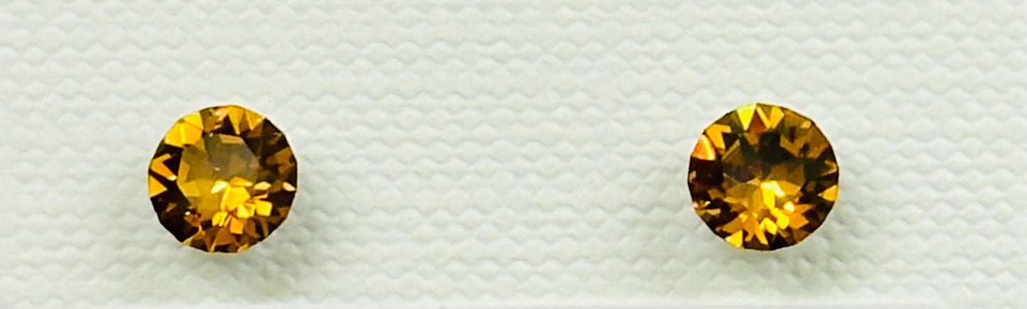 November Topaz Diamond Cut Earrings