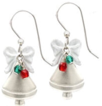 Silver Forest Silver Holiday Bells & Beads Earrings