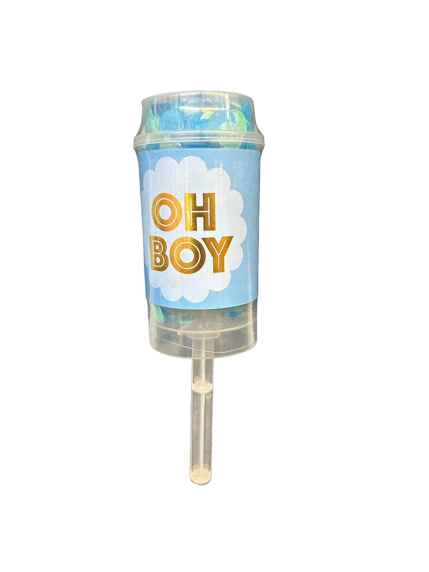 Blue Oh Boy Gender Reveal Confetti Popper