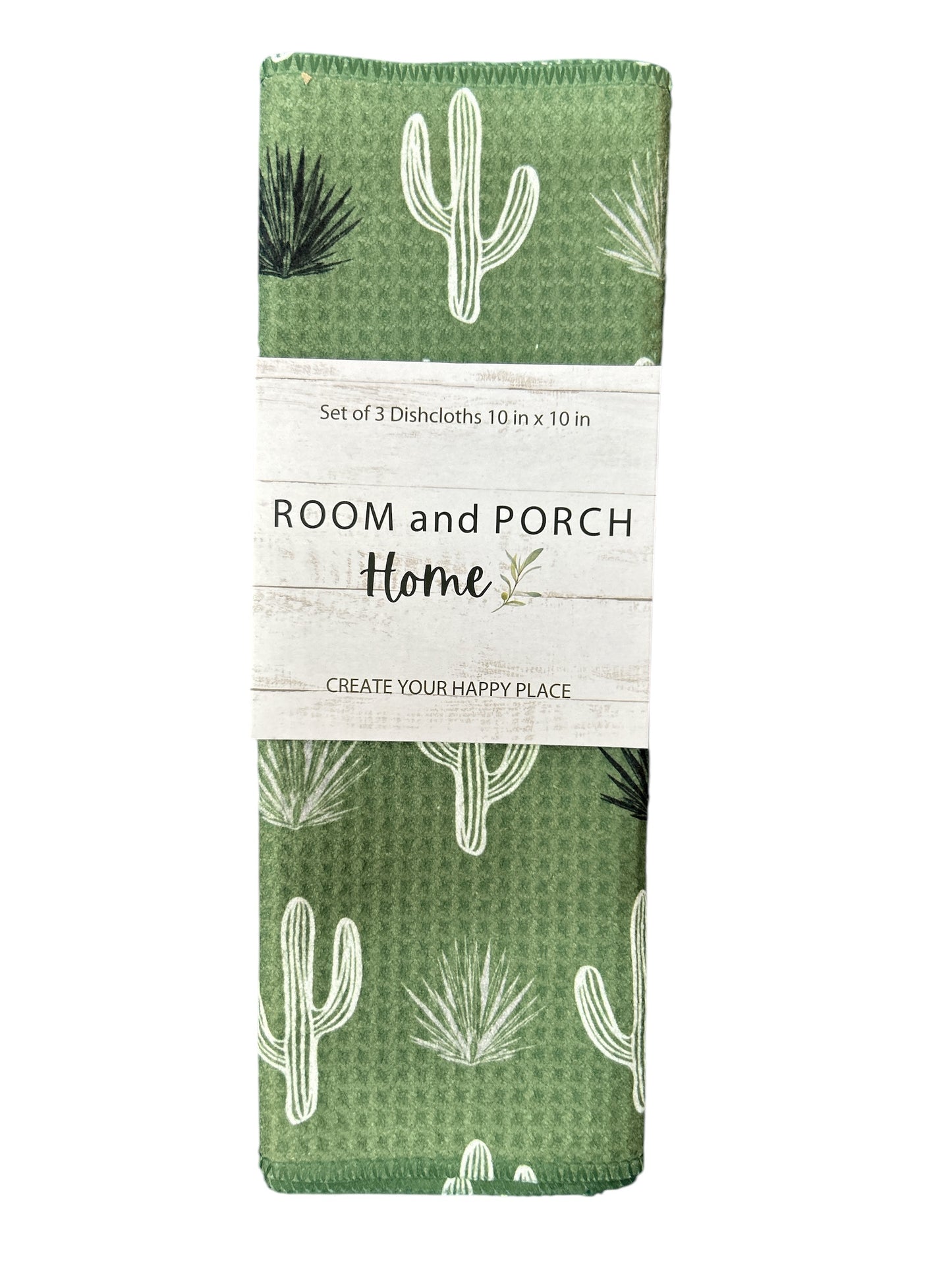 Sedona Green Cactus Dishcloth Set/3