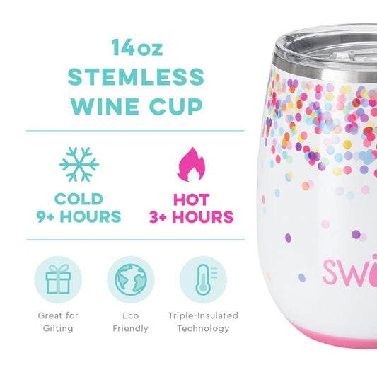 Confetti Stemless Wine Cup