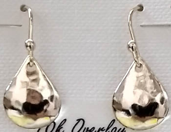 Spirit by Silver Forest Small Gold Hammered Teardrop Earrings