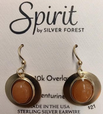 Spirit by Silver Forest Oval Stone Framed Earrings