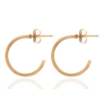 Spirit by Silver Forest Gold Textured Elegant Hoop Earrings