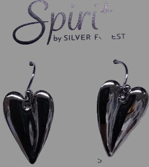 Spirit by Silver Forest Contemporary Heart Earrings
