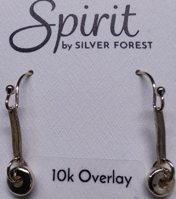 Spirit by Silver Forest Gold Curvy Bar w/Drop Earrings