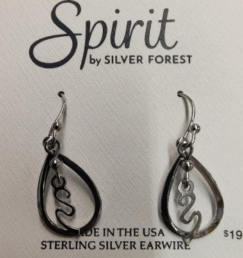 Spirit by Silver Forest Silver Squiggle in Tear Earrings