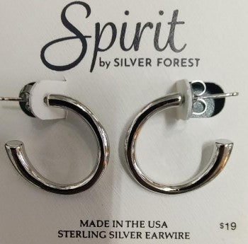 Spirit by Silver Forest Silver Graduating Hoop Earrings