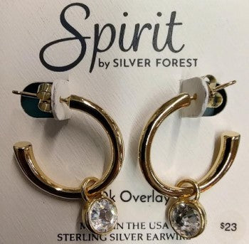 Spirit by Silver Forest Gold Graduated Hoop & Charm Earrings